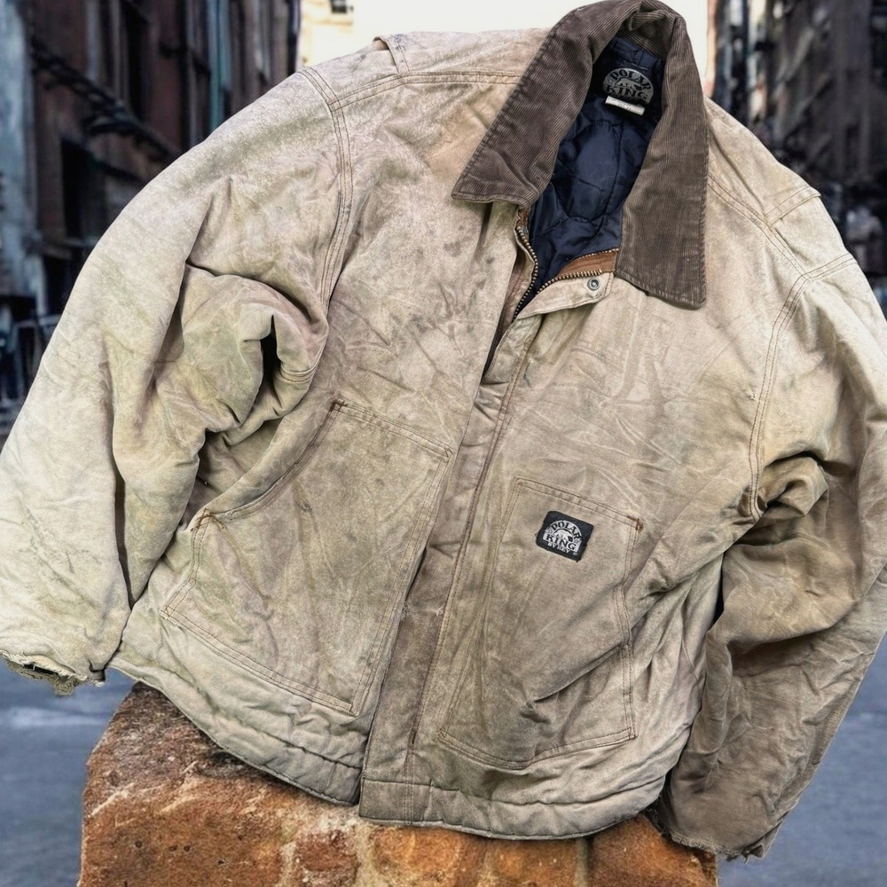 Vintage Polar King Jacket Men 52 Regular Duck Canvas‎ Workwear Thrashed USA VTG